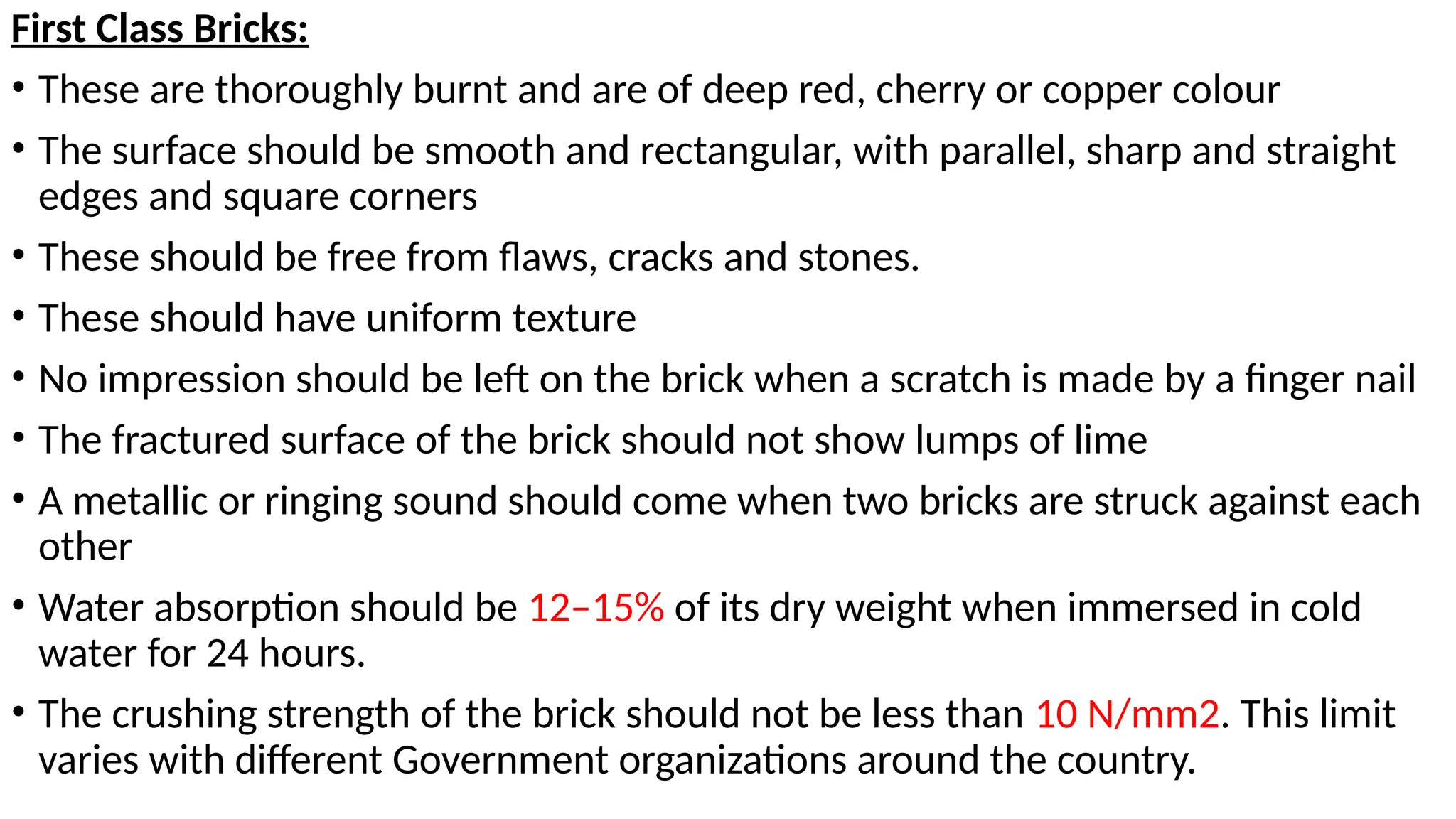 First Class Bricks Classification of Bricks size and its shapes.pptx