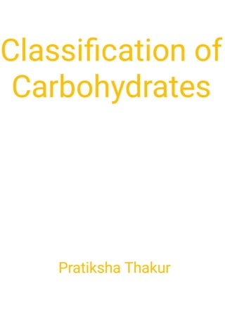 Classification of Carbohydrates 