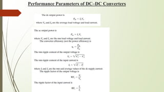 Performance Parameters of DC–DC Converters
 