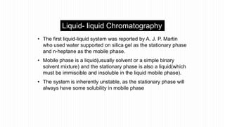 Classification of chromatographic techniques