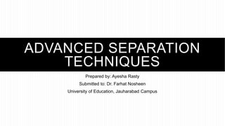 Classification of chromatographic techniques