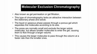 Classification of chromatographic techniques