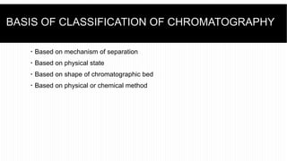 Classification of chromatographic techniques