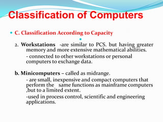 Classification of computer | PPTX | Desktops | Computing