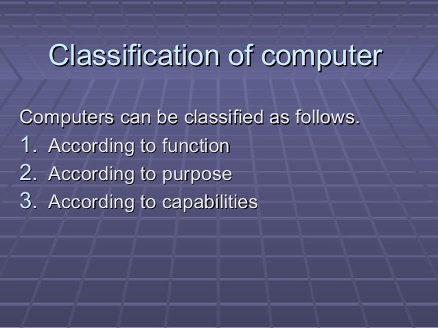 Classification of computer