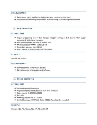 Classification of computers | DOCX