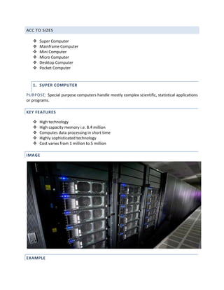 Classification of computers | DOCX