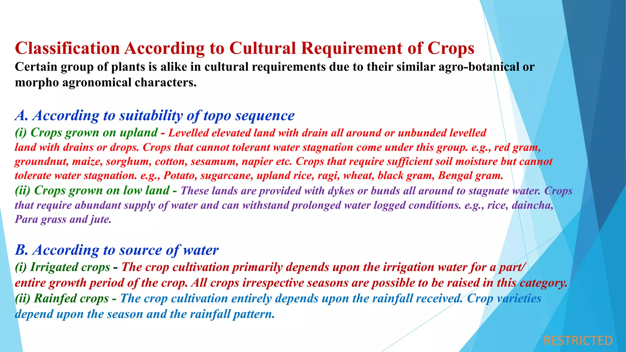 Classification of crops | PPTX