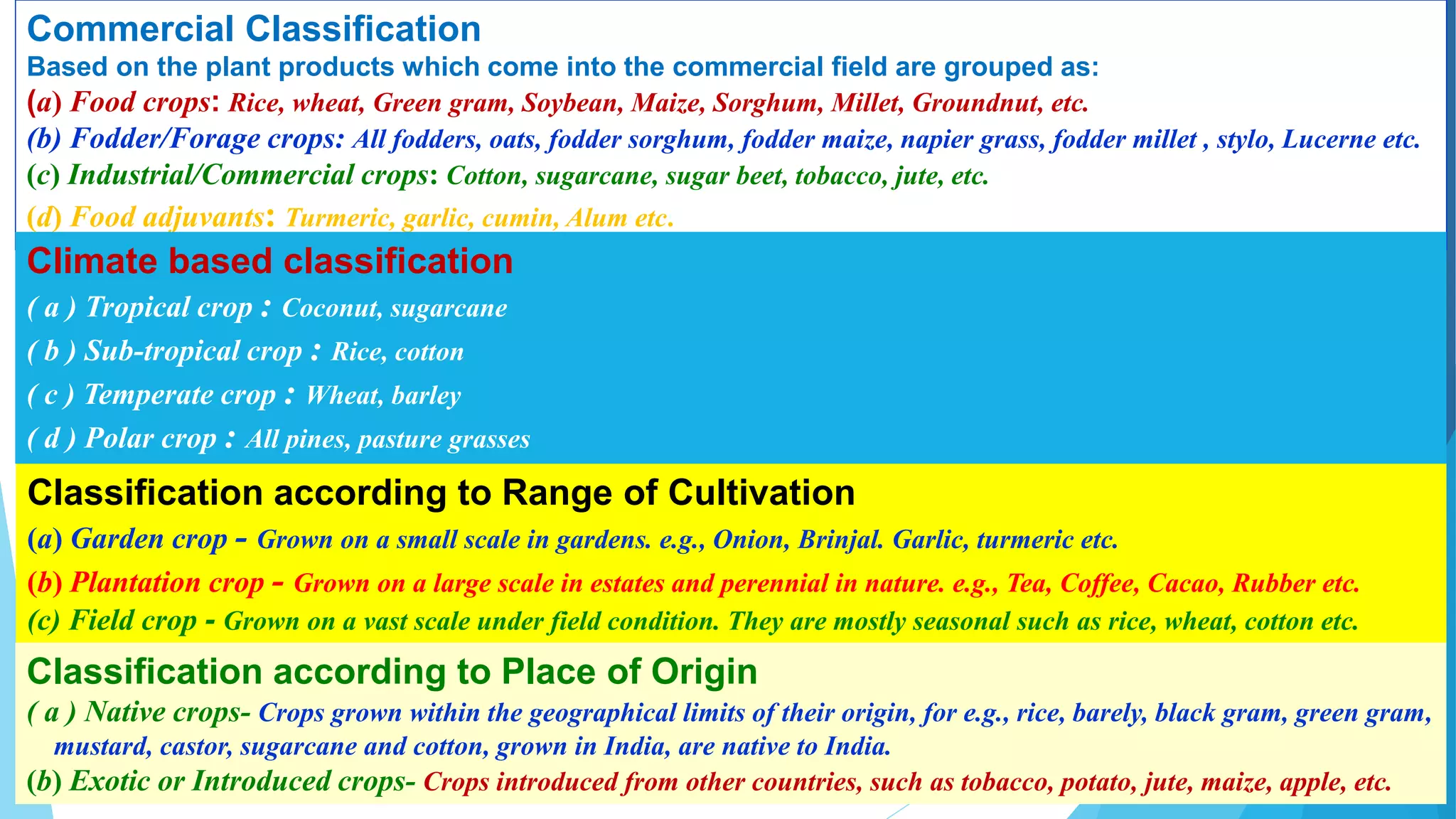 Classification of crops | PPTX
