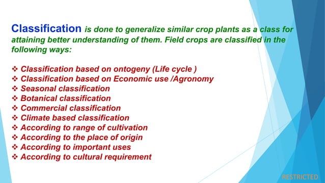 Classification of crops | PPT