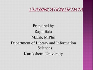 Classification of data | PPTX