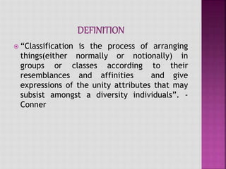 Classification Definition