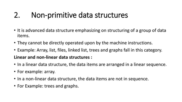 Data Structures: Classification of Data Structures | PPT