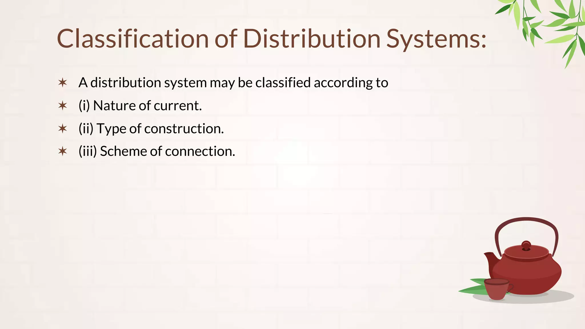 Classification of distribution systems | PPTX