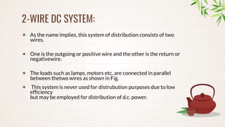 2wire Dc System Classification of distribution systems | PPTX