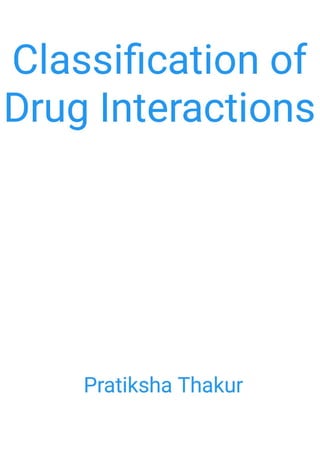 Classification of Drug Interactions 