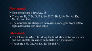 Classification of elements, unit iii class 11 | PDF