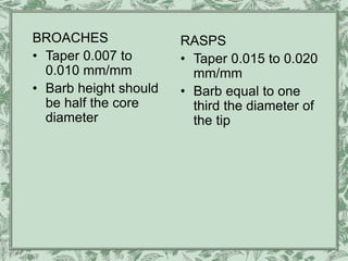 Broach And Rasp CLASSIFICATION OF ENDO INSTR | PPT