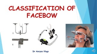 CLASSIFICATION OF
FACEBOW
Dr Aaryas Vlogs
 