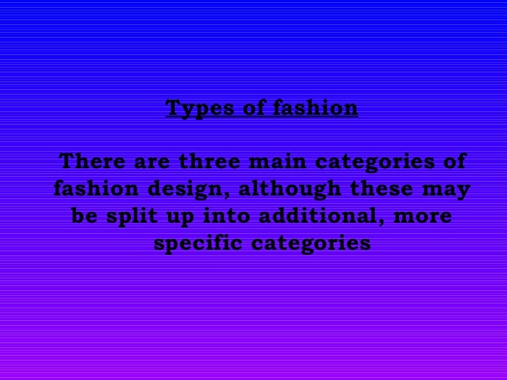 Classification of fashion