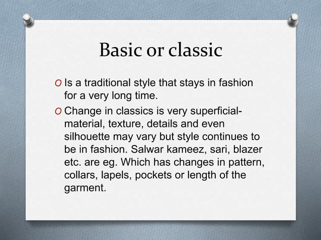 Classification of fashion