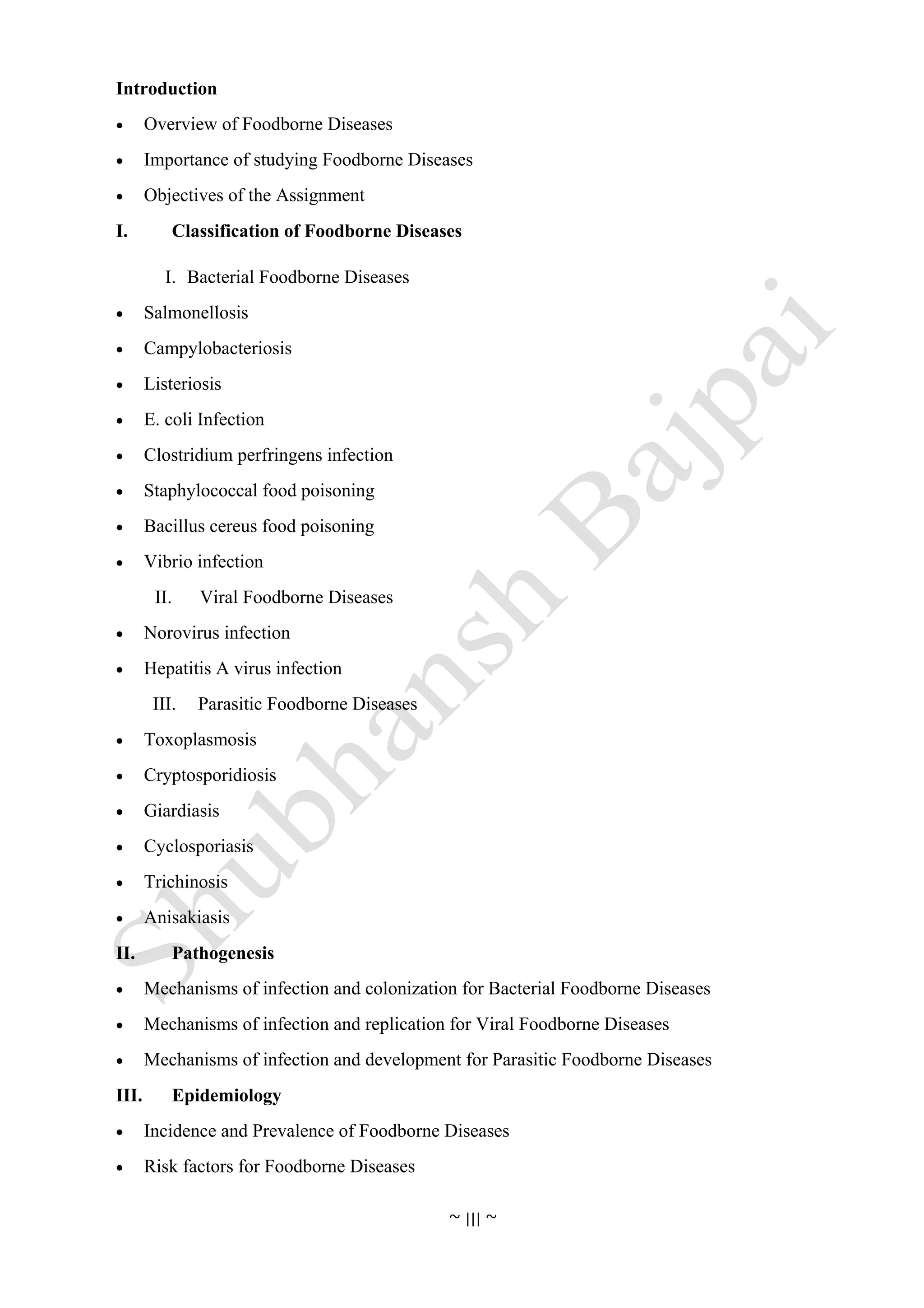 CLASSIFICATION OF FOOD BORNE DISEASES | PDF
