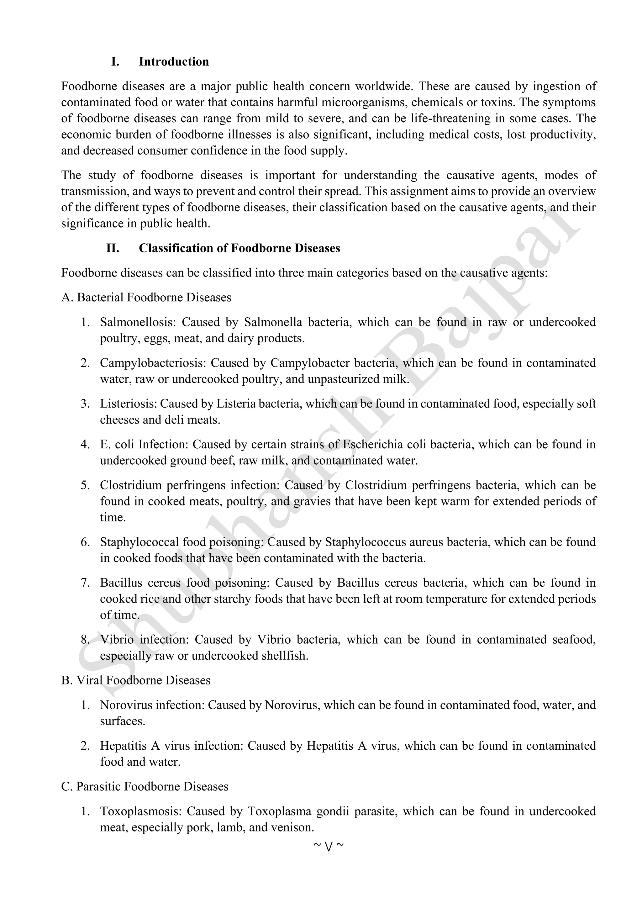 CLASSIFICATION OF FOOD BORNE DISEASES | PDF