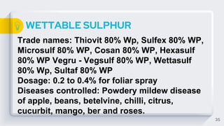 CLASSIFICATION OF FUNGICIDES (Copper, Sulphur, Mercury, Heterocyclic ...