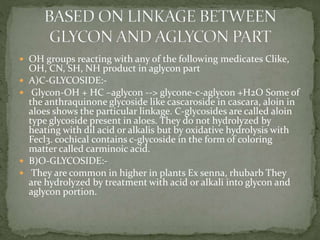 Classification of glycosides ppt | PPTX | Chemistry | Science