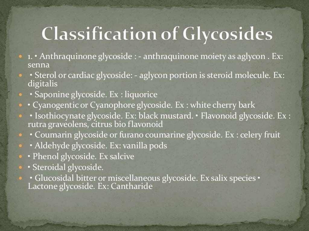 Classification of glycosides ppt