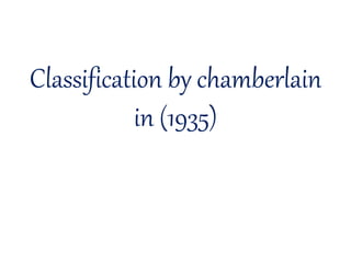 Classification by chamberlain
in (1935)
 
