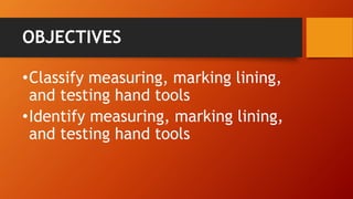 Classification of Hand Tools - PART 1 | PDF | Woodworking | Arts and Crafts