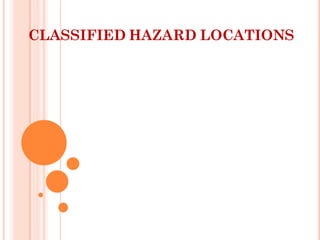 CLASSIFIED HAZARD LOCATIONS
 