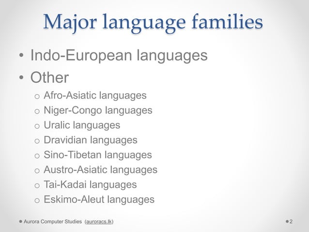 Classification of human languages | PPT