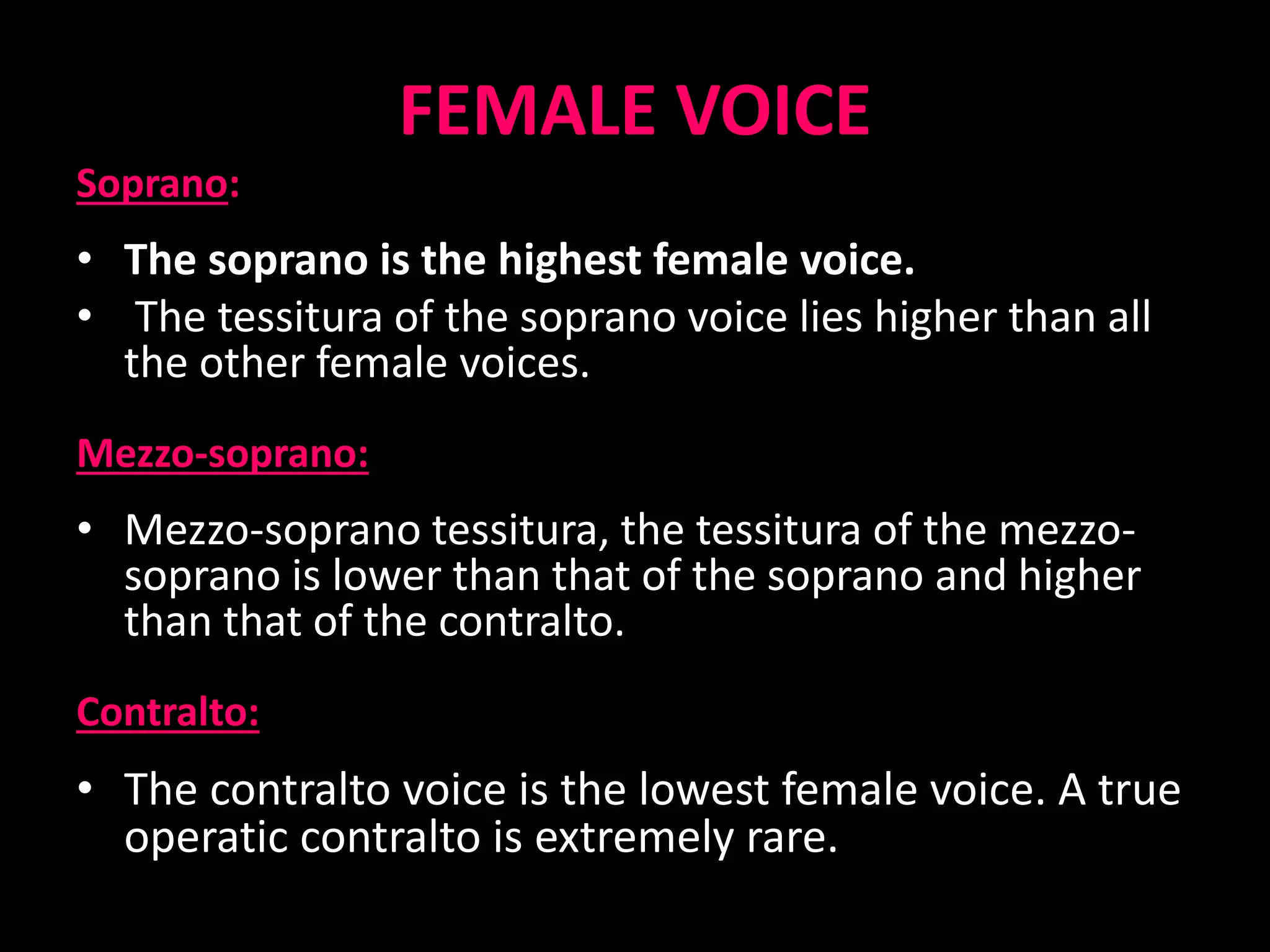 Rarest Voice Types Classification of human voice | PPTX