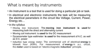 Classification of Instruments in the field of electricals | PPTX