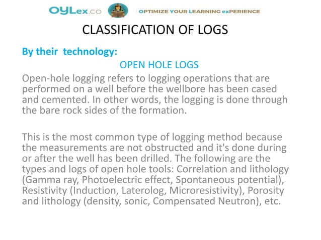 Classification of logs | PPTX | Geology | Science