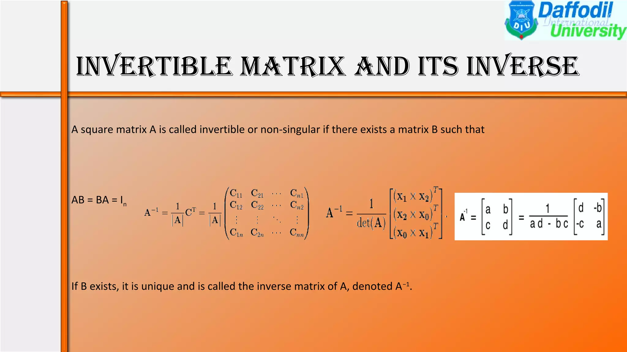Classification of matrix | PPT