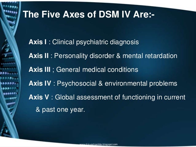 What should you know about the DSM-IV classification?