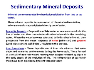 Ore Classifying Process Classification of Minerals, Ore forming process and Indian Distribution ...