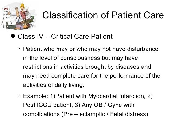 Classification of patient care