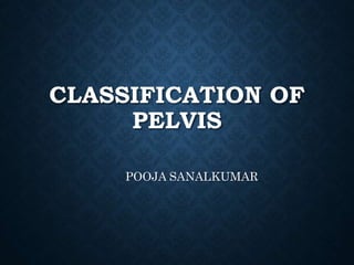 CLASSIFICATION OF
PELVIS
POOJA SANALKUMAR
 