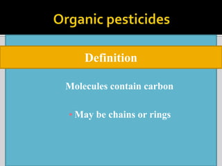 Classification of pesticides