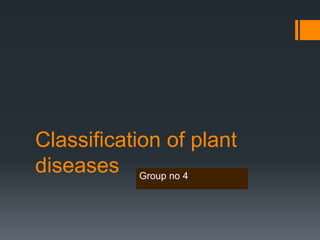 Classification of plant
diseases Group no 4
 
