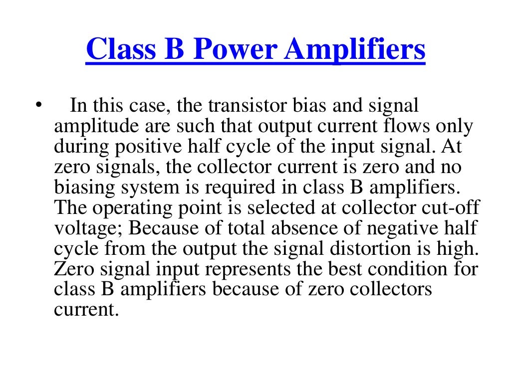 Classification of power amplifiers