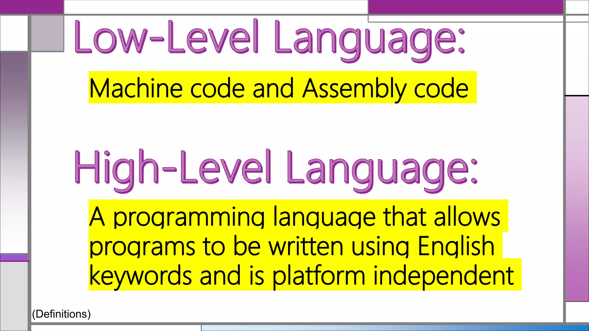 Classification of Programming Languages | PPT