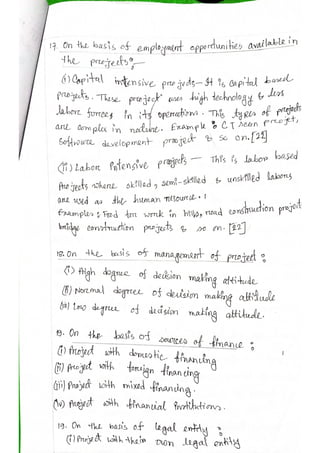 Classification of Project................