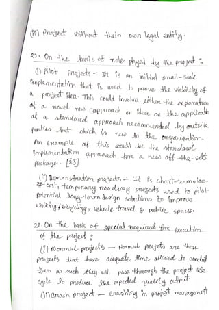 Classification of Project................