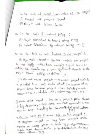 Classification of Project................