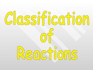Classification  of  Reactions 